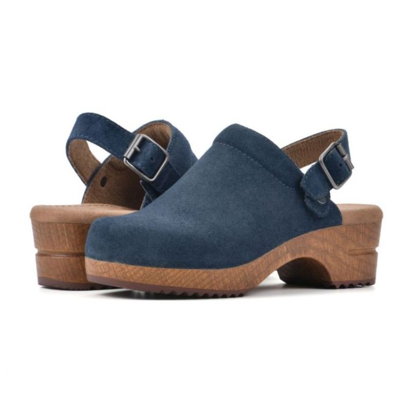 White Mountain | Women's Being Leather Clog-Navy Suede