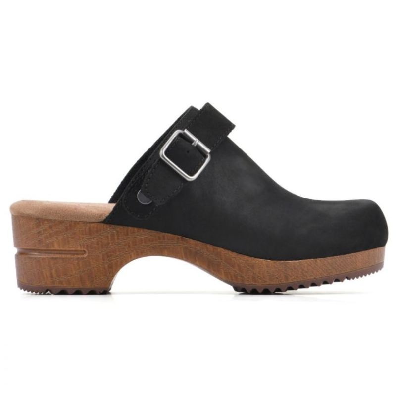 White Mountain | Women's Being Leather Clog-Black Nubuck Leather