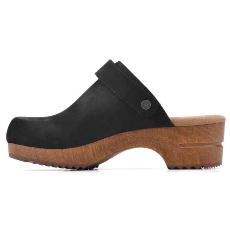 White Mountain | Women's Being Leather Clog-Black Nubuck Leather