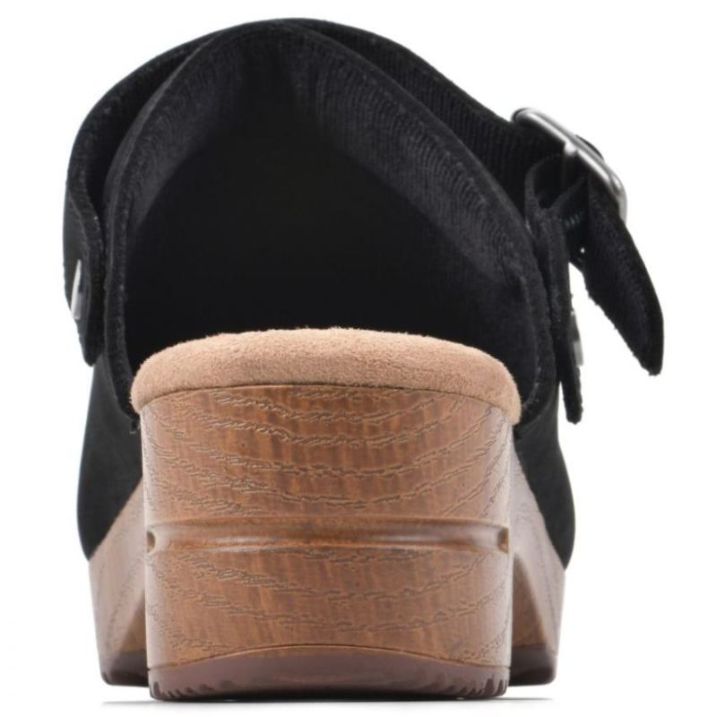 White Mountain | Women's Being Leather Clog-Black Nubuck Leather