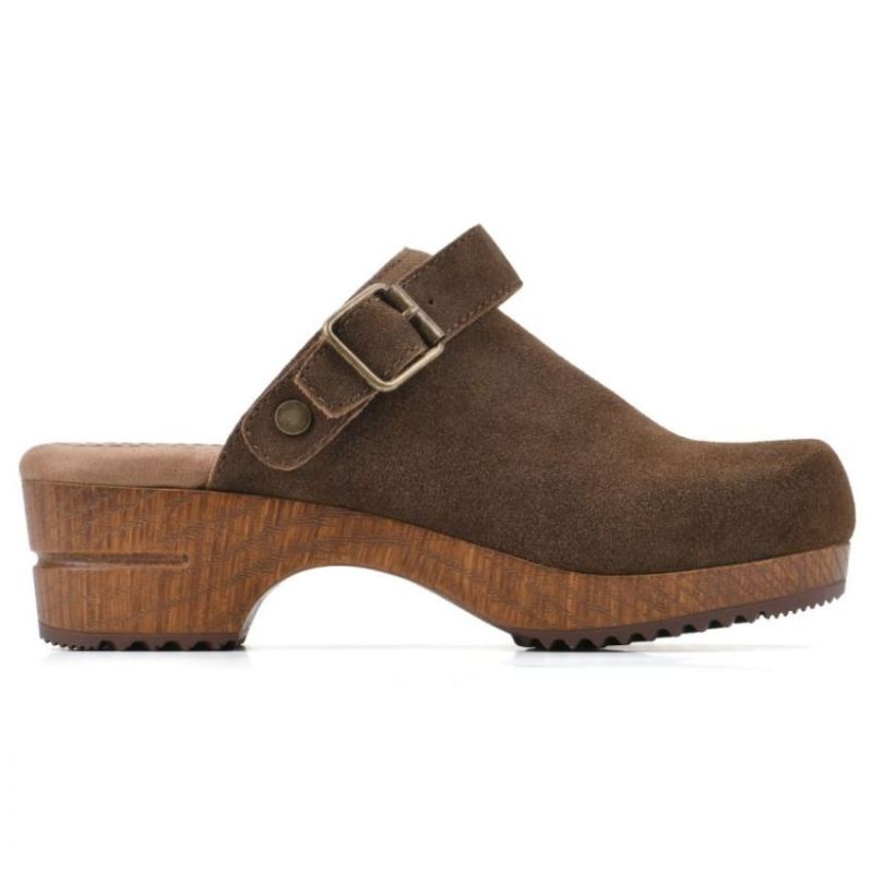 White Mountain | Women's Being Leather Clog-Brown Suede