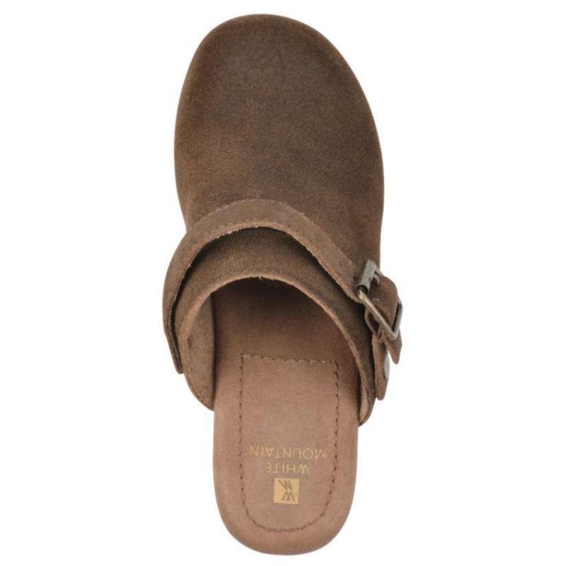 White Mountain | Women's Being Leather Clog-Brown Suede