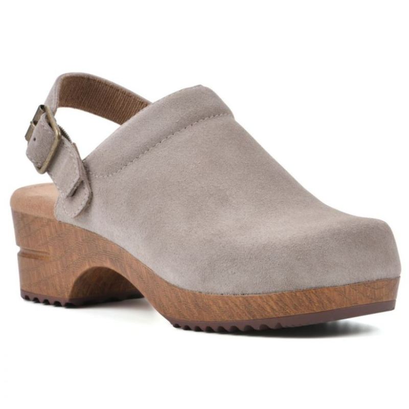 White Mountain | Women's Being Leather Clog-Sand Suede