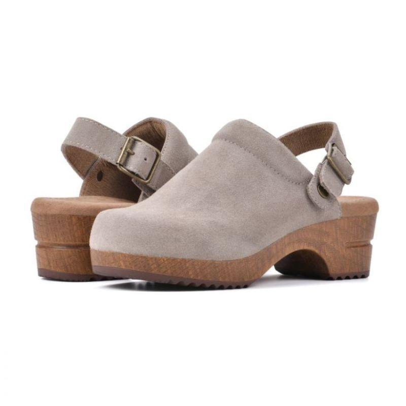 White Mountain | Women's Being Leather Clog-Sand Suede