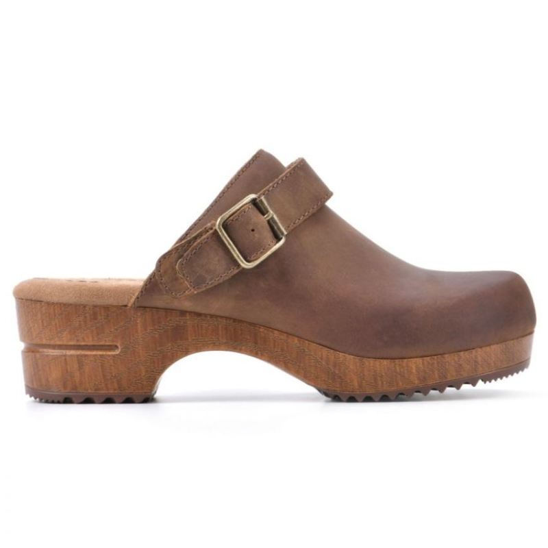 White Mountain | Women's Being Leather Clog-Brown Leather