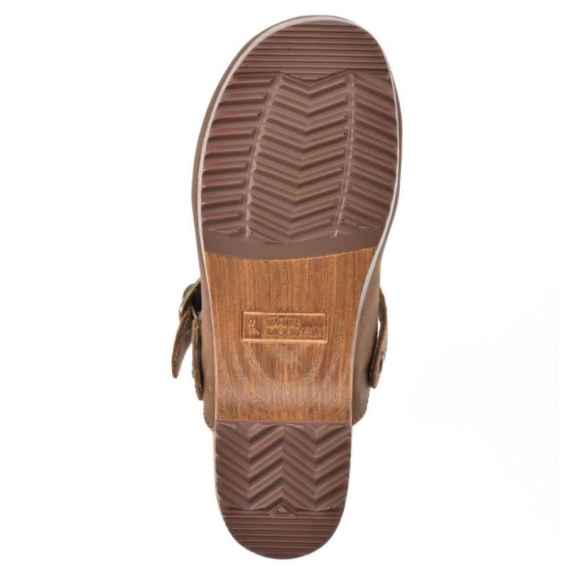 White Mountain | Women's Being Leather Clog-Brown Leather