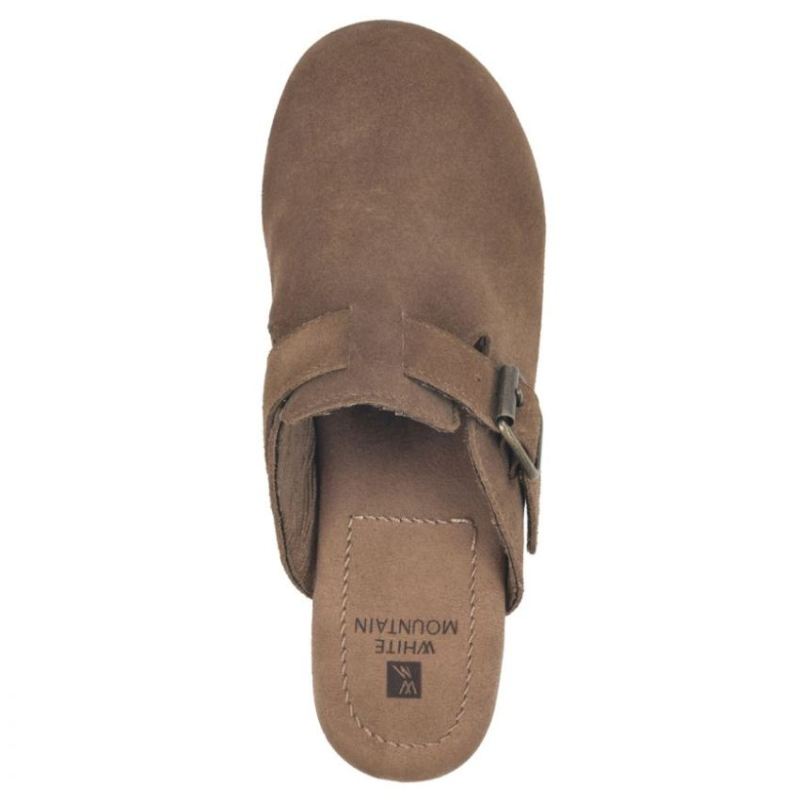 White Mountain | Women's Behold Leather Clog-Chestnut Suede