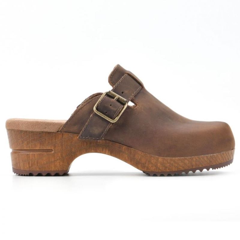 White Mountain | Women's Behold Leather Clog-Brown Leather