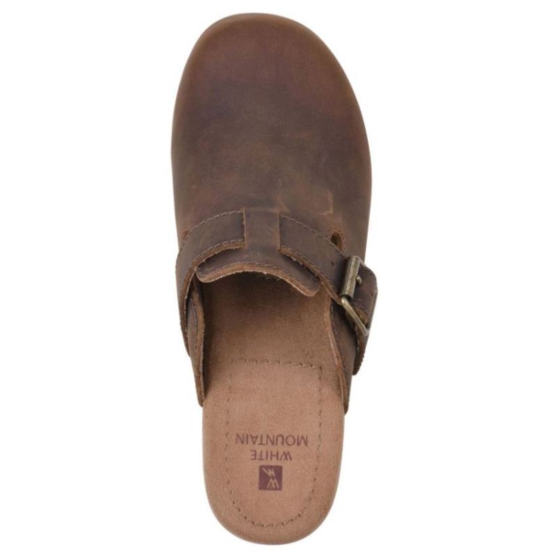 White Mountain | Women's Behold Leather Clog-Brown Leather