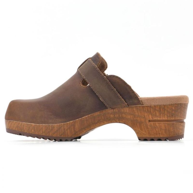 White Mountain | Women's Behold Leather Clog-Brown Leather