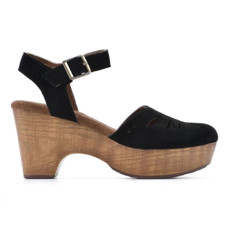 White Mountain | Women's Cassidy Heeled Clog-Black Suede