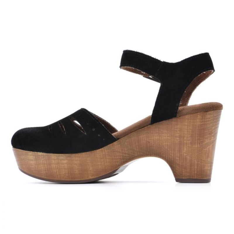 White Mountain | Women's Cassidy Heeled Clog-Black Suede