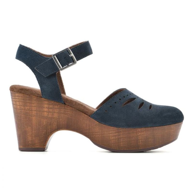 White Mountain | Women's Cassidy Heeled Clog-Navy Suede