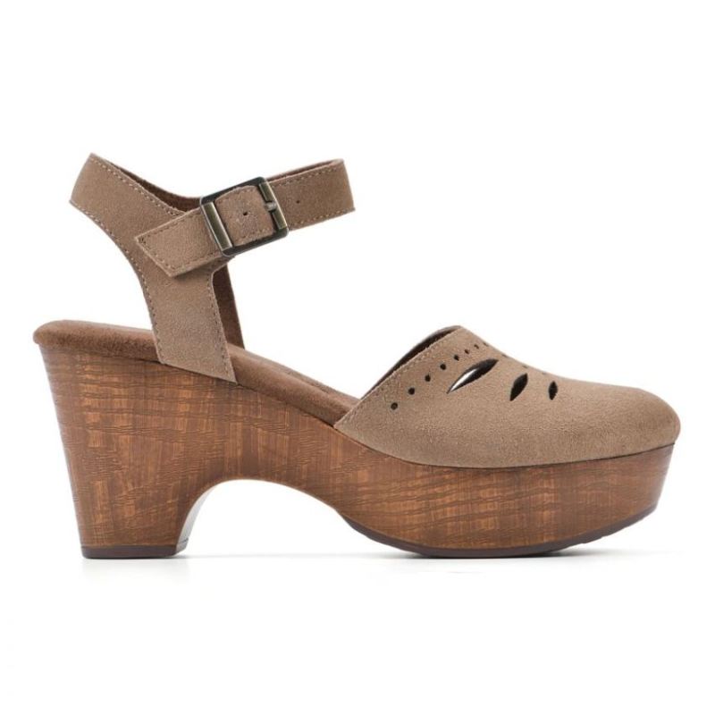 White Mountain | Women's Cassidy Heeled Clog-Sand Suede