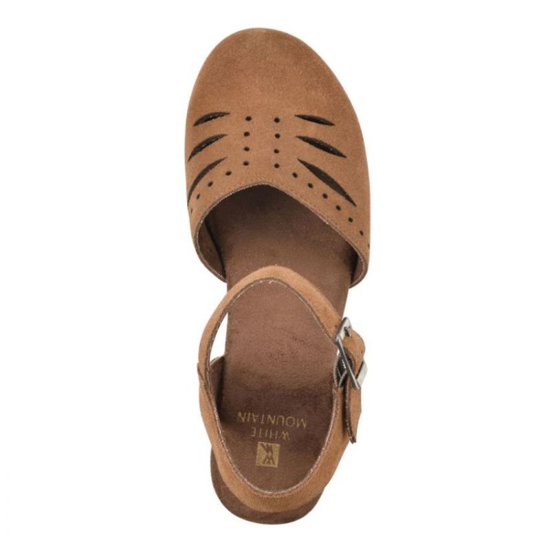 White Mountain | Women's Cassidy Heeled Clog-Chestnut Suede