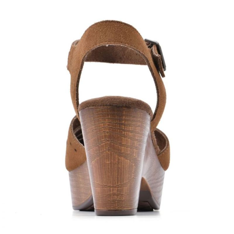 White Mountain | Women's Cassidy Heeled Clog-Chestnut Suede