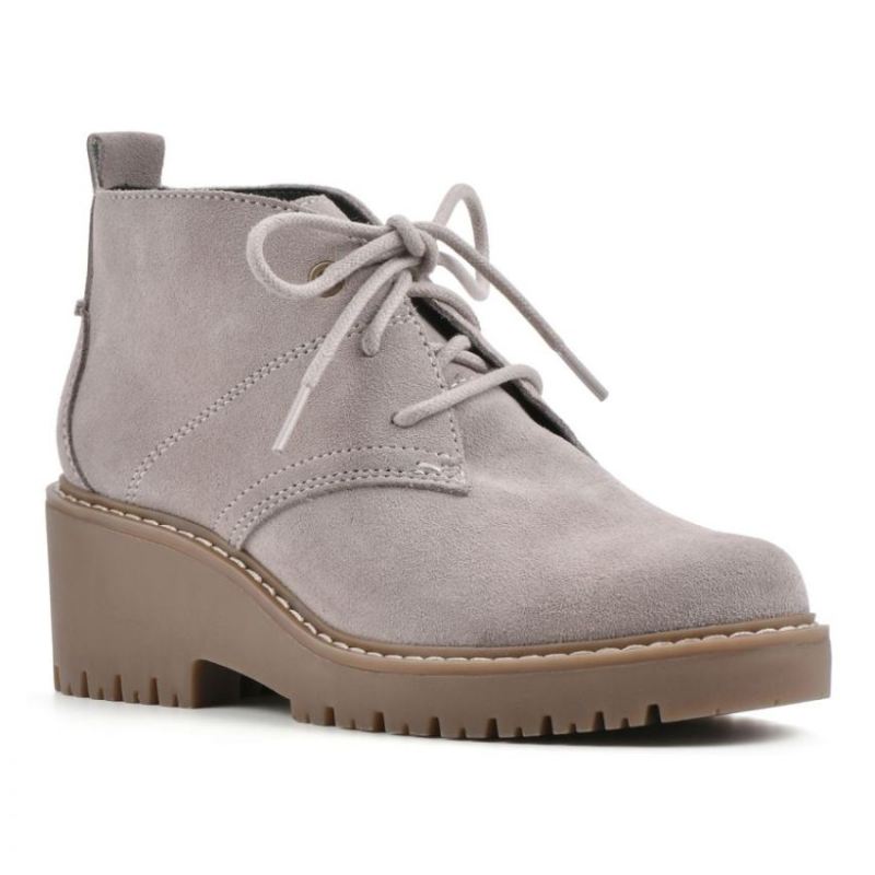 White Mountain | Women's Danny Suede Wide Bootie-Taupe Suede