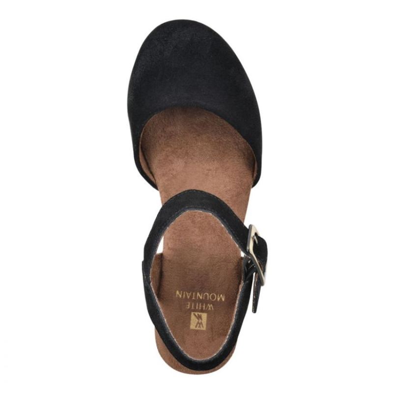 White Mountain | Women's Casey Heeled Clog-Black Suede