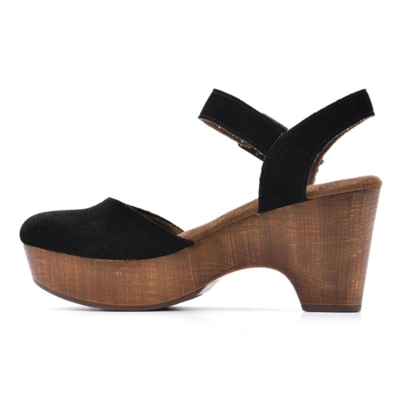 White Mountain | Women's Casey Heeled Clog-Black Suede