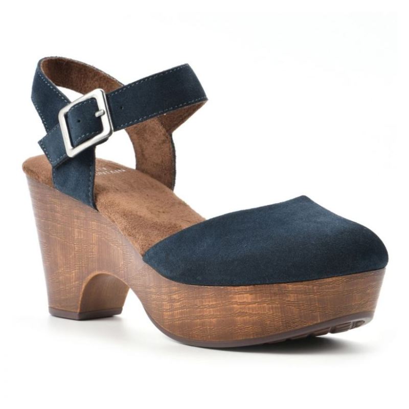 White Mountain | Women's Casey Heeled Clog-Navy Suede