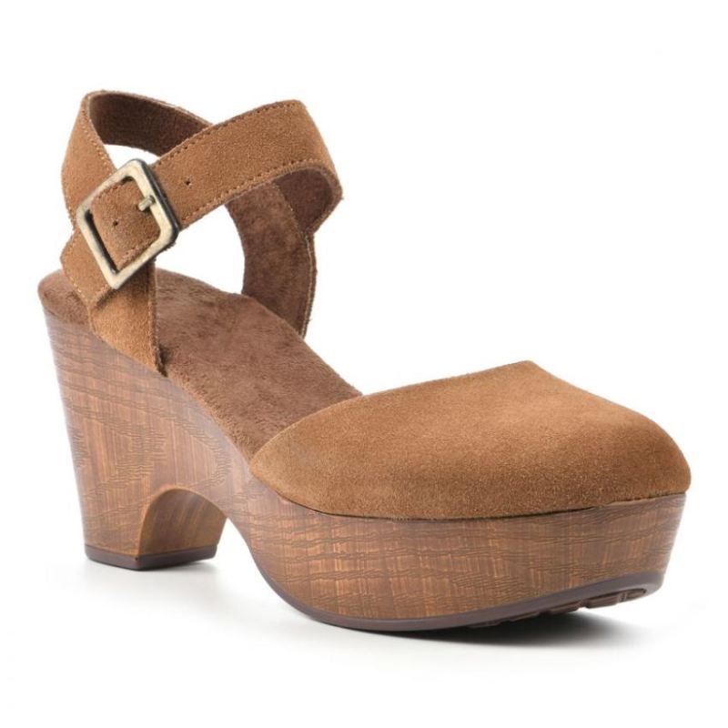 White Mountain | Women's Casey Heeled Clog-Chestnut Suede