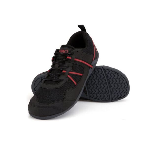 Xero | Men's Prio Running and Fitness Shoe - BLACK / SAMBA RED