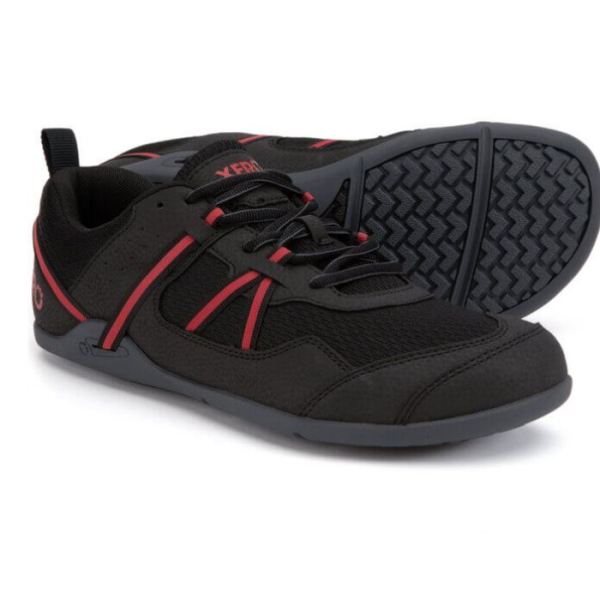 Xero | Men's Prio Running and Fitness Shoe - BLACK / SAMBA RED