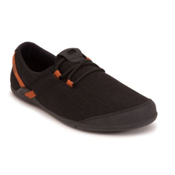 Xero | Men's Hana - Casual Canvas Comfort - BLACK / RUST (RAIN-FRIENDLY HEMP)