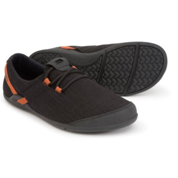 Xero | Men's Hana - Casual Canvas Comfort - BLACK / RUST (RAIN-FRIENDLY HEMP)