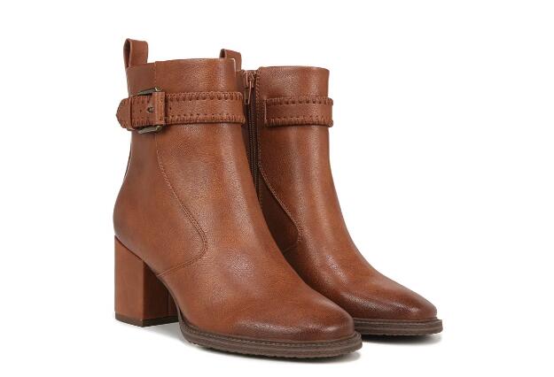 Zodiac | Women's Rexx Block Heel Bootie-Cognac Brown Synthetic