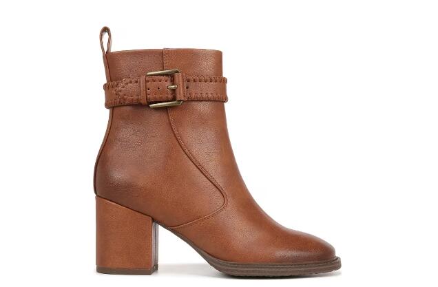 Zodiac | Women's Rexx Block Heel Bootie-Cognac Brown Synthetic