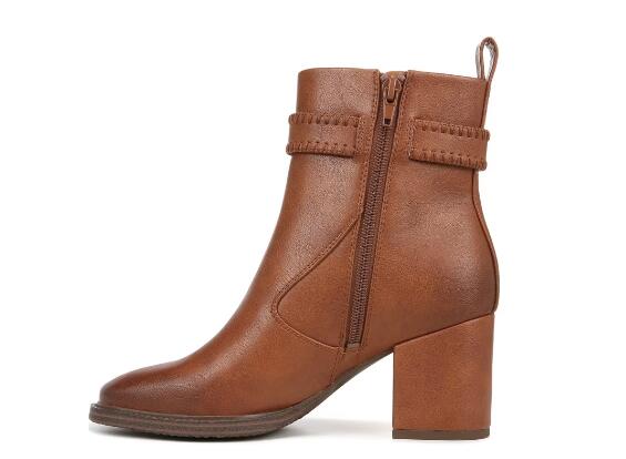 Zodiac | Women's Rexx Block Heel Bootie-Cognac Brown Synthetic