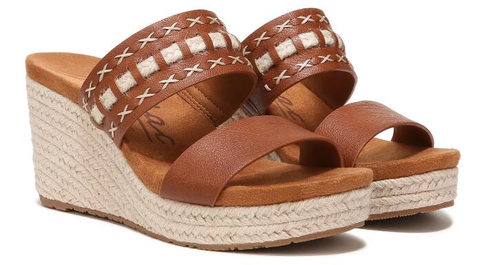 Zodiac | Women's Poppy Wedge Espadrille-Cognac Brown Synthetic