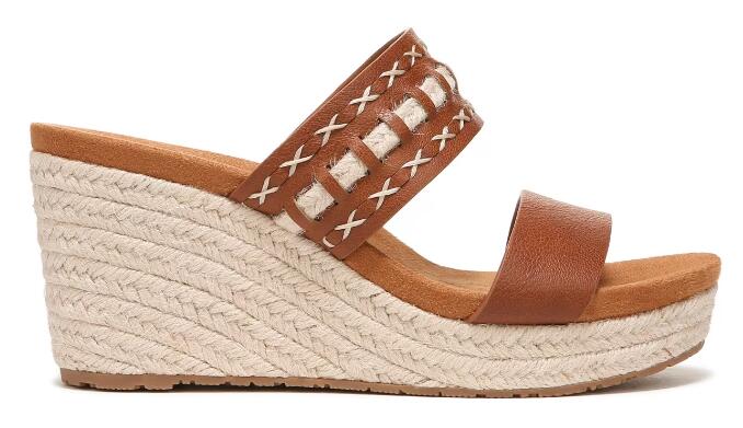 Zodiac | Women's Poppy Wedge Espadrille-Cognac Brown Synthetic