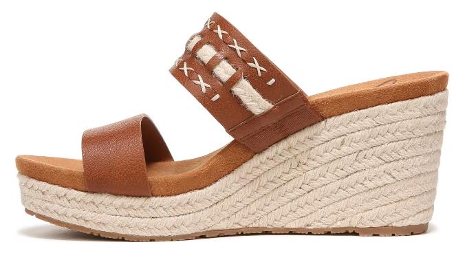 Zodiac | Women's Poppy Wedge Espadrille-Cognac Brown Synthetic