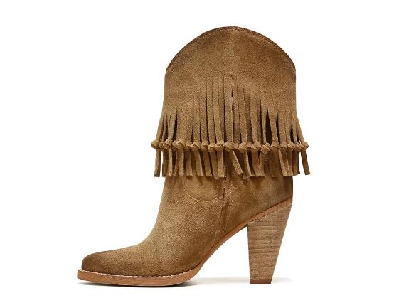 Zodiac | Women's Donna Western Boot-Almond Brown Suede