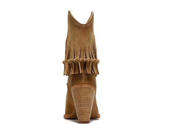 Zodiac | Women's Donna Western Boot-Almond Brown Suede