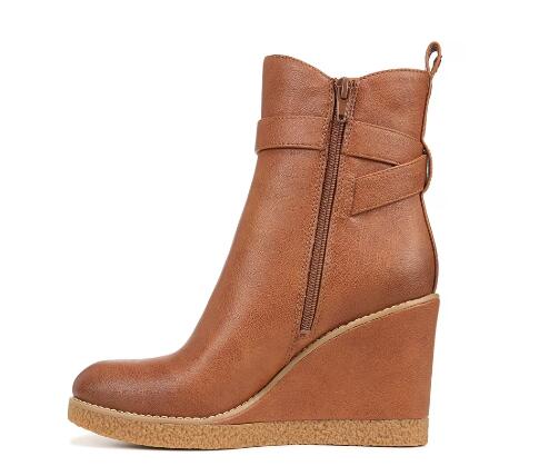 Zodiac | Women's Ina Wedge Bootie-Cognac Brown Synthetic