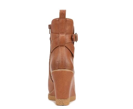 Zodiac | Women's Ina Wedge Bootie-Cognac Brown Synthetic