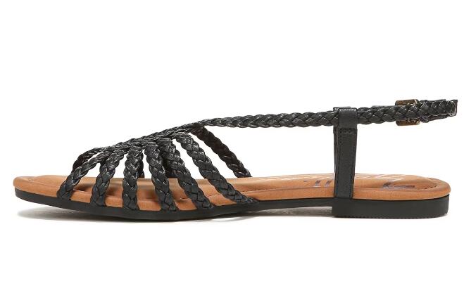 Zodiac | Women's Misha Strappy Flat Sandal-Black Synthetic