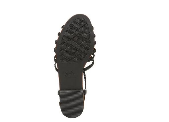 Zodiac | Women's Misha Strappy Flat Sandal-Black Synthetic