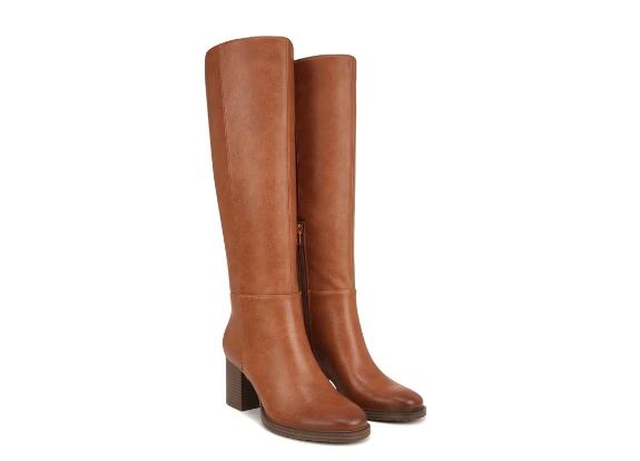 Zodiac | Women's Riona Block Heel Tall Boot-Cognac Brown Synthetic