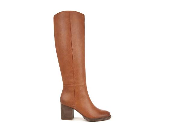 Zodiac | Women's Riona Block Heel Tall Boot-Cognac Brown Synthetic