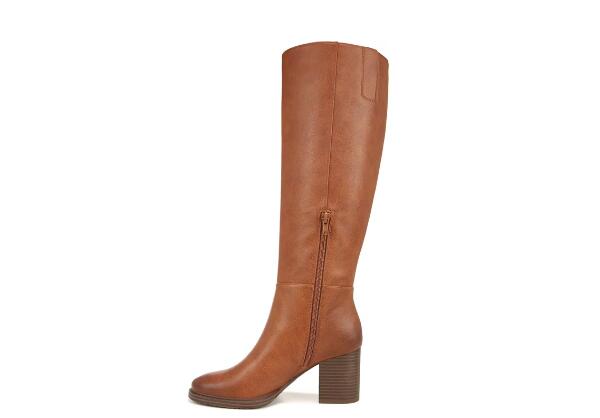 Zodiac | Women's Riona Block Heel Tall Boot-Cognac Brown Synthetic