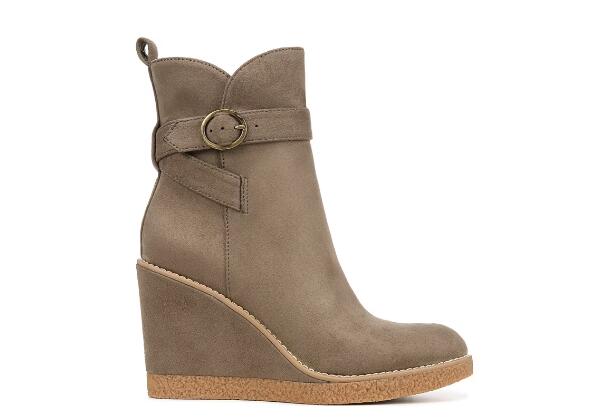 Zodiac | Women's Ina Wedge Bootie-Olive Green Microfiber