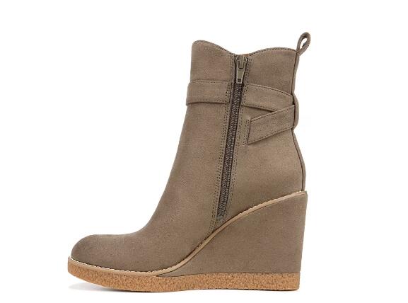 Zodiac | Women's Ina Wedge Bootie-Olive Green Microfiber