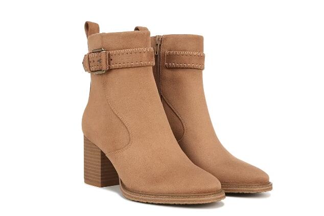 Zodiac | Women's Rexx Block Heel Bootie-Latte Brown Microfiber/Fabric