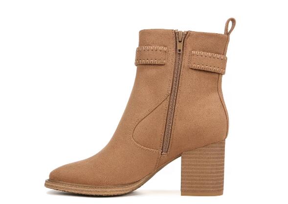 Zodiac | Women's Rexx Block Heel Bootie-Latte Brown Microfiber/Fabric