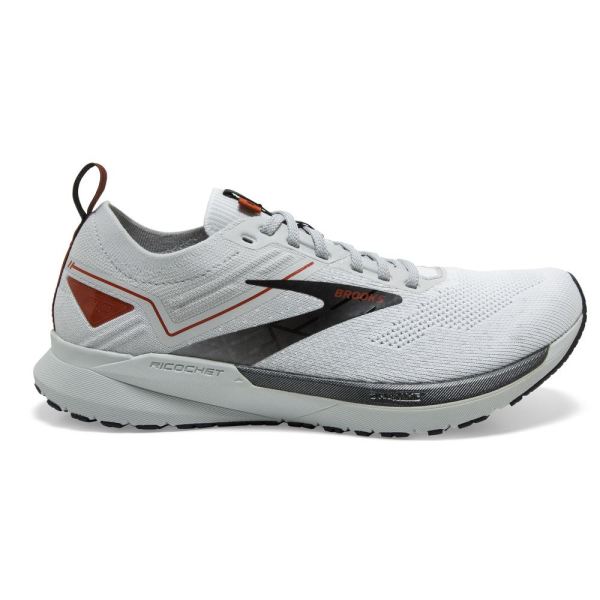 Brooks Shoes - Ricochet 3 White/Grey/Cinnabar