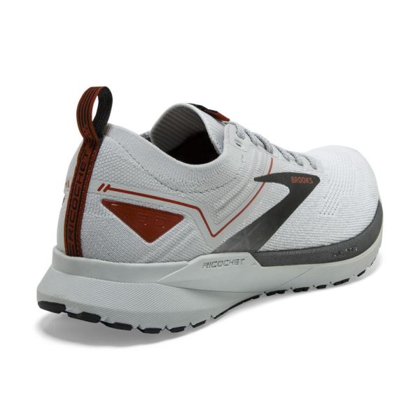 Brooks Shoes - Ricochet 3 White/Grey/Cinnabar            